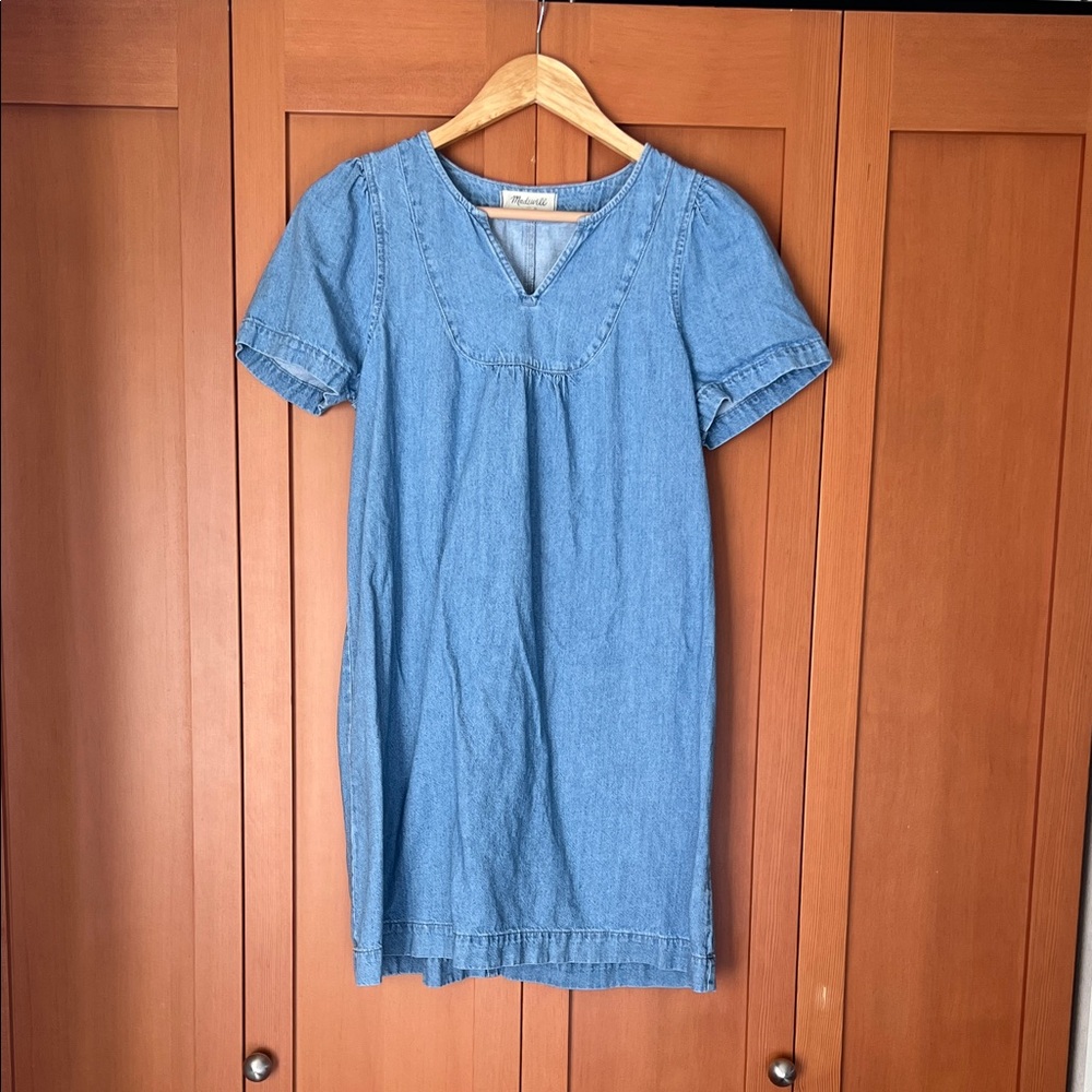 Madewell Blue Denim Short Sleeve Dress